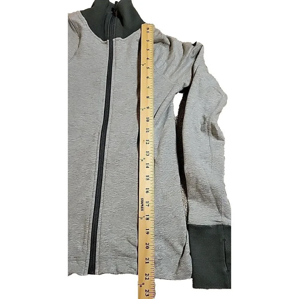 Nike Dri-Fit Jacket Sweatshirt XS Woman GRAY/GREEN  Full Zip Up Athletic‎ Pocket